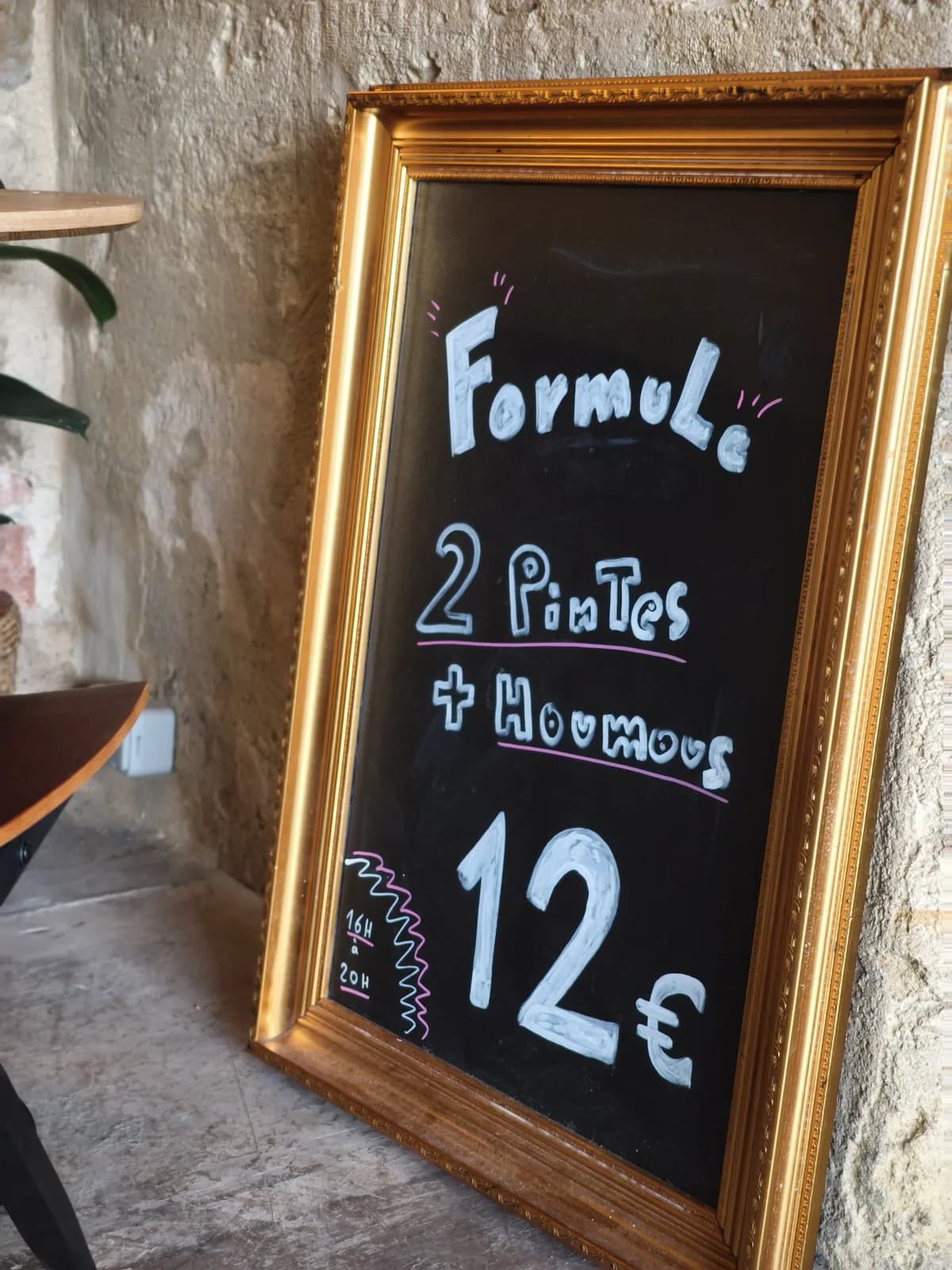 Le tableau des formules